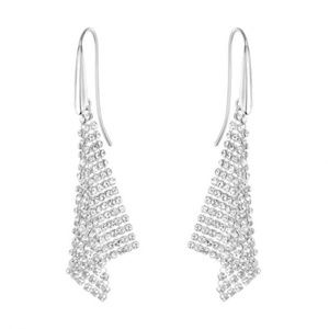 Swarovski FIT Crystal Silver-Tone Dangle Earrings